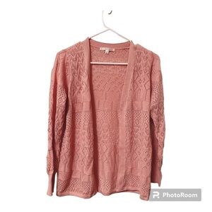 Cyrus Pink Open Knit Cardigan